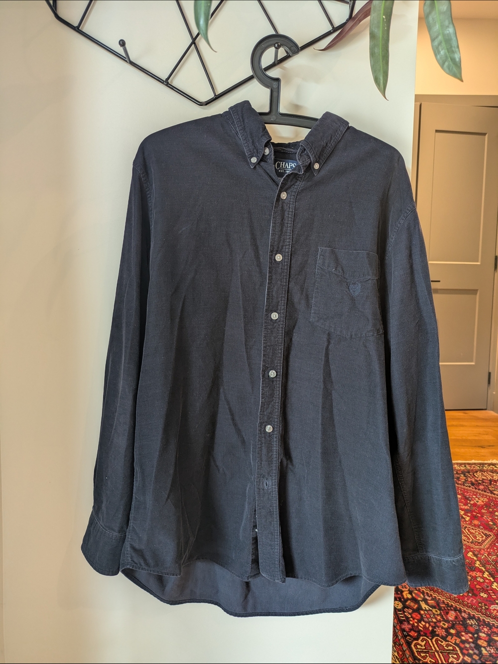 Corduroy Navy Chaps Men's Button-Down Long Sleeve Shirt
